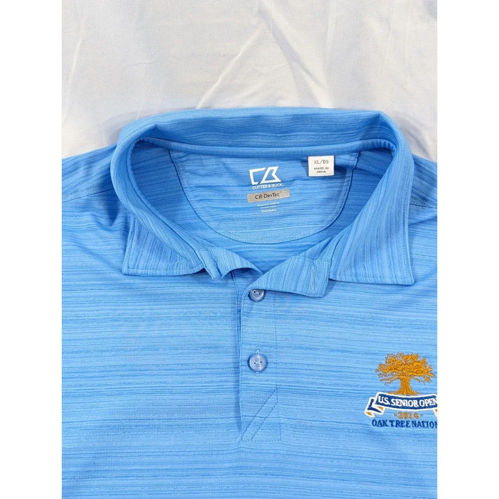 Cutter & Buck Oak Tree National  DryTec Senior Open 2014 Blue Heathered‎ XL